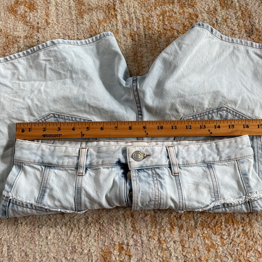 Isabel Marant Oreta Denim High Rise 100% Cotton Button Fly Shorts Size 40 (US30) - Picture 13 of 14